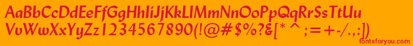 LydianBoldItalicBt Font – Red Fonts on Orange Background