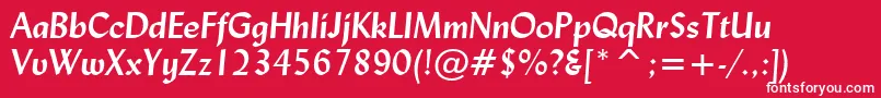 LydianBoldItalicBt Font – White Fonts on Red Background
