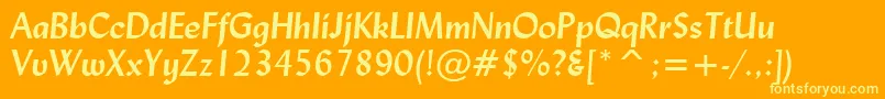 LydianBoldItalicBt Font – Yellow Fonts on Orange Background