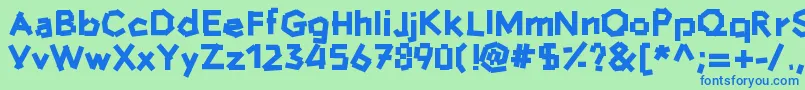 Шрифт Hammersandnails – синие шрифты на зелёном фоне