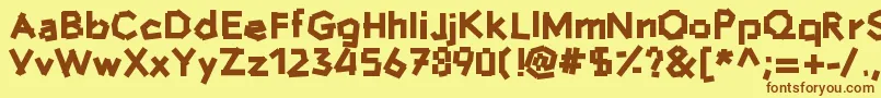 Hammersandnails-fontti – ruskeat fontit keltaisella taustalla