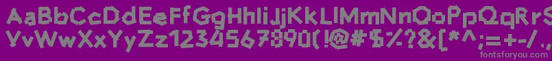 Hammersandnails-fontti – harmaat kirjasimet violetilla taustalla