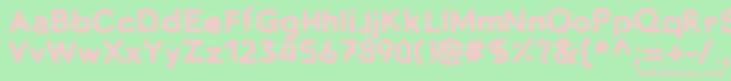 フォントHammersandnails – 緑の背景にピンクのフォント