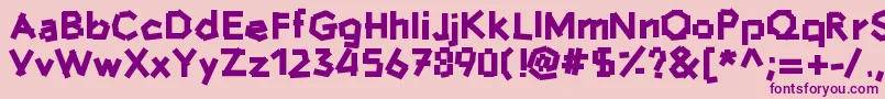 Hammersandnails-fontti – violetit fontit vaaleanpunaisella taustalla
