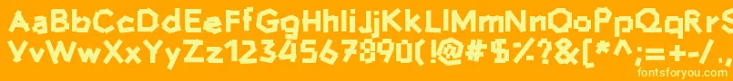 Fonte Hammersandnails – fontes amarelas em um fundo laranja