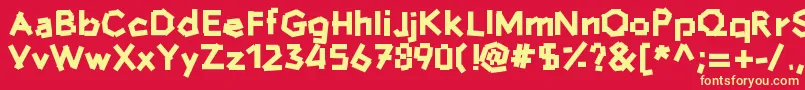 Hammersandnails Font – Yellow Fonts on Red Background