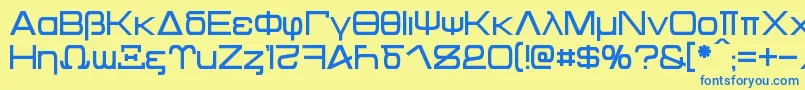 Kentaurus Font – Blue Fonts on Yellow Background