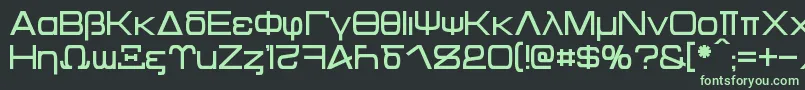 フォントKentaurus – 黒い背景に緑の文字