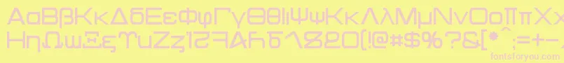 Kentaurus Font – Pink Fonts on Yellow Background