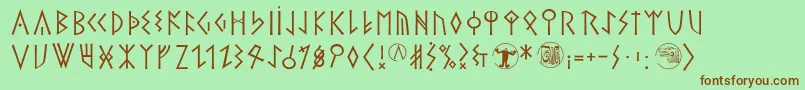 Theromanrunesalliance Font – Brown Fonts on Green Background