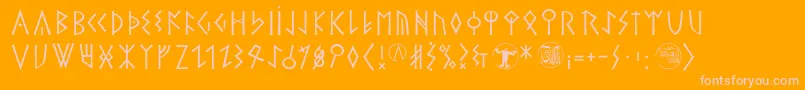 Theromanrunesalliance Font – Pink Fonts on Orange Background