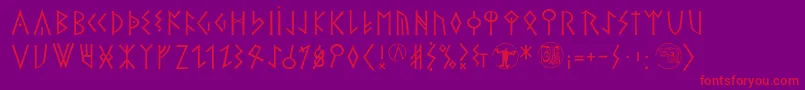 Theromanrunesalliance Font – Red Fonts on Purple Background