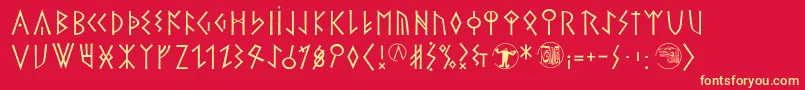 Theromanrunesalliance Font – Yellow Fonts on Red Background