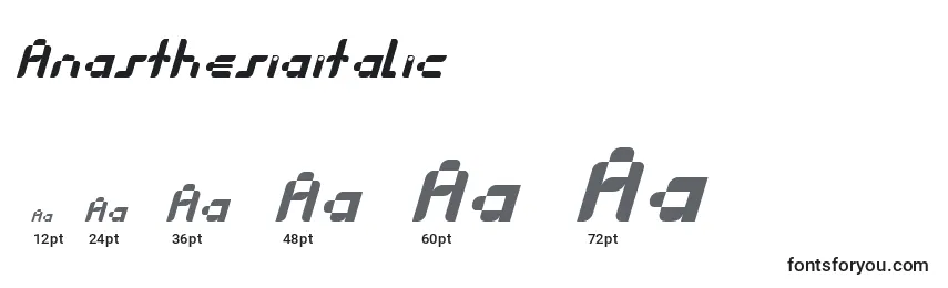 Размеры шрифта Anasthesiaitalic