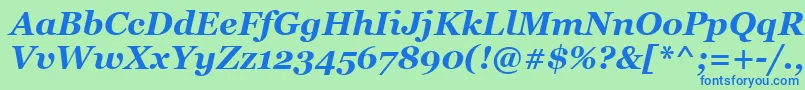 GeorgiaBoldItalic Font – Blue Fonts on Green Background