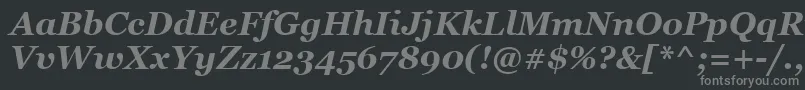 フォントGeorgiaBoldItalic – 黒い背景に灰色の文字