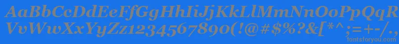 GeorgiaBoldItalic Font – Gray Fonts on Blue Background