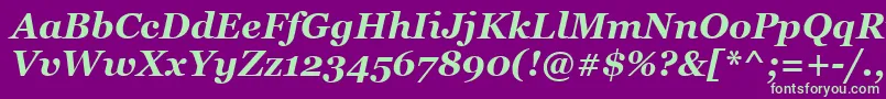 Fonte GeorgiaBoldItalic – fontes verdes em um fundo violeta