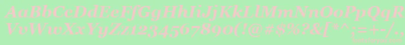 Fonte GeorgiaBoldItalic – fontes rosa em um fundo verde