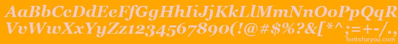 フォントGeorgiaBoldItalic – オレンジの背景にピンクのフォント