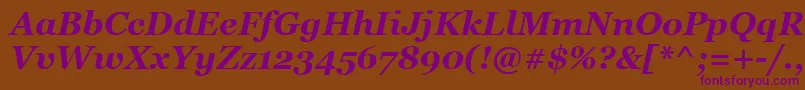 GeorgiaBoldItalic Font – Purple Fonts on Brown Background