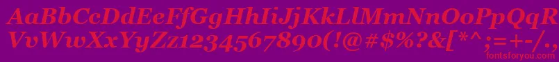 GeorgiaBoldItalic Font – Red Fonts on Purple Background