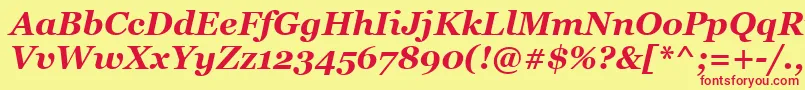 GeorgiaBoldItalic Font – Red Fonts on Yellow Background