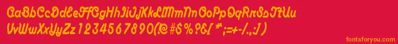 AnacondacondensedRegular Font – Orange Fonts on Red Background