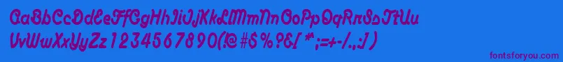 AnacondacondensedRegular-Schriftart – Violette Schriften auf blauem Hintergrund