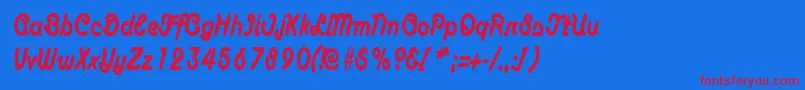 AnacondacondensedRegular Font – Red Fonts on Blue Background