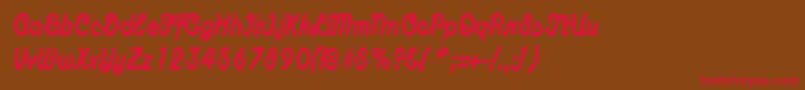 AnacondacondensedRegular Font – Red Fonts on Brown Background