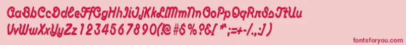 フォントAnacondacondensedRegular – ピンクの背景に赤い文字
