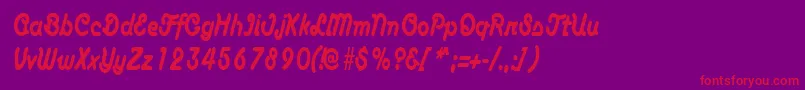 AnacondacondensedRegular Font – Red Fonts on Purple Background