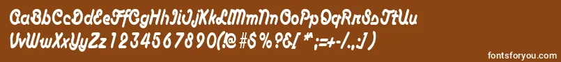 フォントAnacondacondensedRegular – 茶色の背景に白い文字