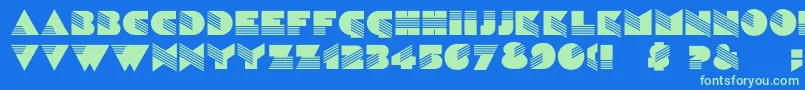 Aldasin-Schriftart – Grüne Schriften auf blauem Hintergrund