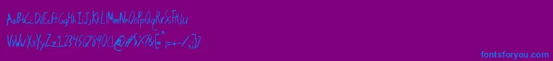 フォントBrackishpond – 紫色の背景に青い文字