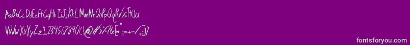 フォントBrackishpond – 紫の背景に緑のフォント