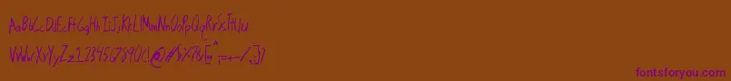 Czcionka Brackishpond – fioletowe czcionki na brązowym tle