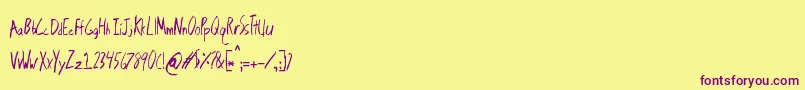 フォントBrackishpond – 紫色のフォント、黄色の背景