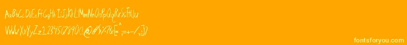 Brackishpond-Schriftart – Gelbe Schriften auf orangefarbenem Hintergrund