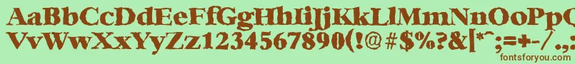 BernsteinrandomHeavyRegular Font – Brown Fonts on Green Background