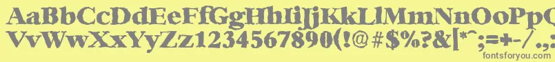 フォントBernsteinrandomHeavyRegular – 黄色の背景に灰色の文字