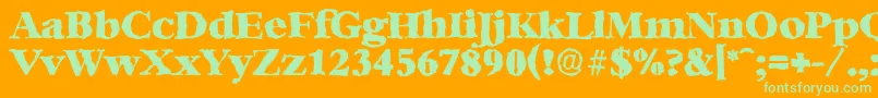 BernsteinrandomHeavyRegular-Schriftart – Grüne Schriften auf orangefarbenem Hintergrund