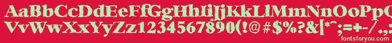 BernsteinrandomHeavyRegular Font – Green Fonts on Red Background