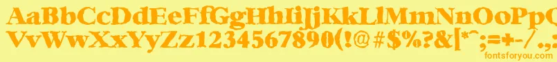 BernsteinrandomHeavyRegular Font – Orange Fonts on Yellow Background