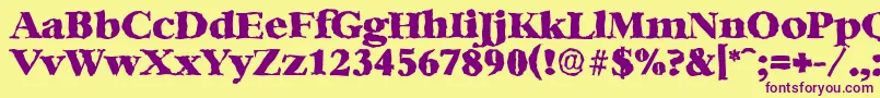 BernsteinrandomHeavyRegular Font – Purple Fonts on Yellow Background