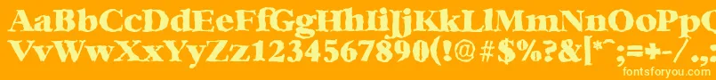 BernsteinrandomHeavyRegular-Schriftart – Gelbe Schriften auf orangefarbenem Hintergrund