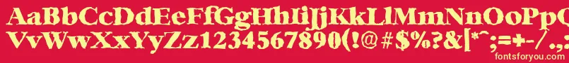 BernsteinrandomHeavyRegular Font – Yellow Fonts on Red Background