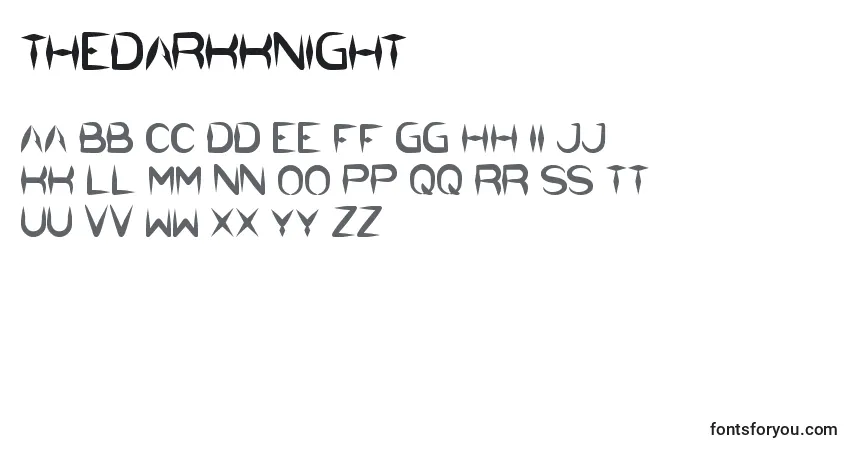 Czcionka TheDarkKnight – alfabet, cyfry, specjalne znaki
