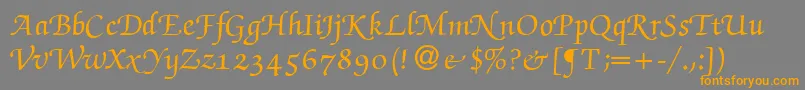 ZabriskiescriptswashBold Font – Orange Fonts on Gray Background